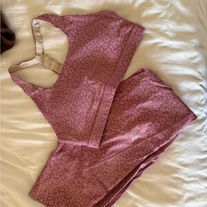 Til You Collapse Pink Leopard Leggings and Top Set